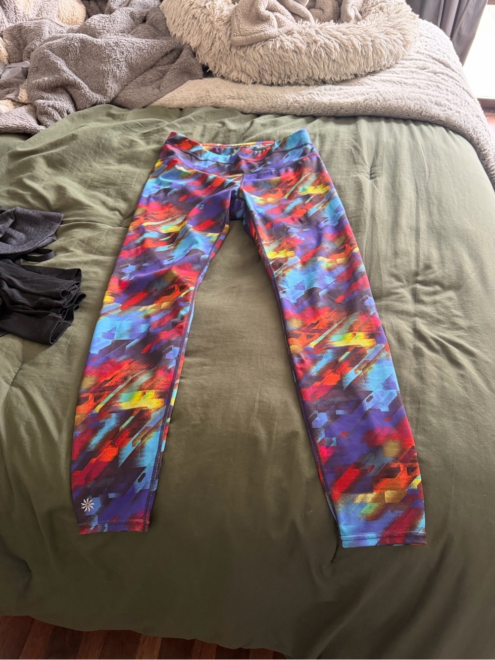 Athleta Vibrant Multicolor Abstract Leggings